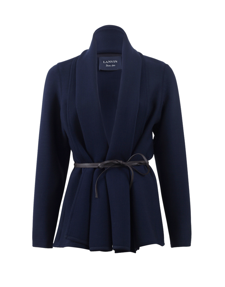 LANVIN-Open Jacket With Leather Belt-