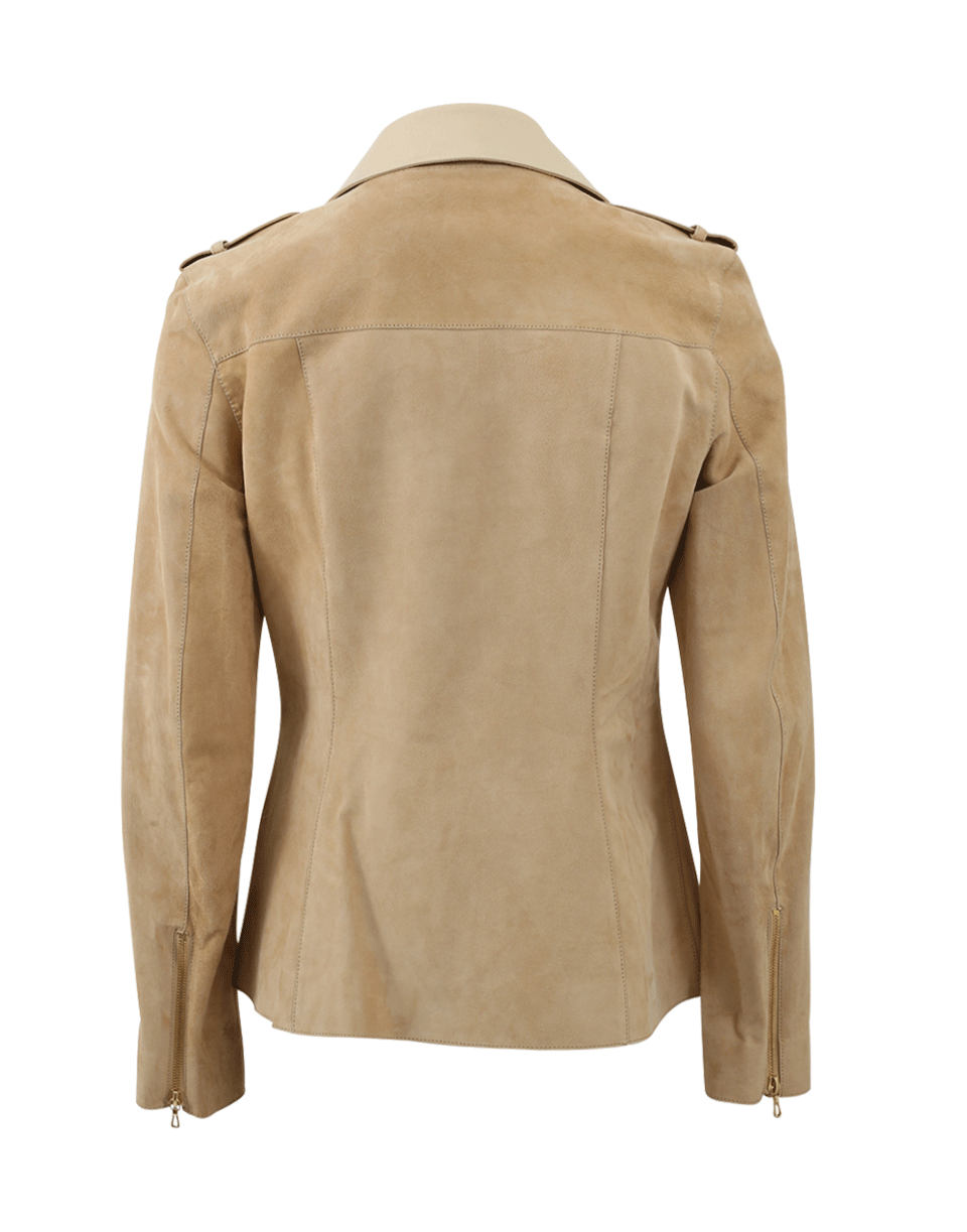 LANVIN-Suede Jacket-VANILLA