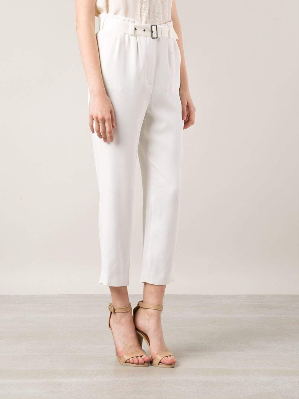 LANVIN-Cropped Peg Leg Pant-IVORY