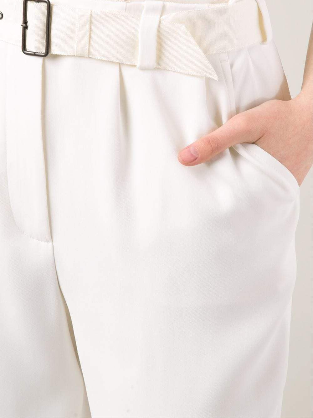 LANVIN-Cropped Peg Leg Pant-IVORY