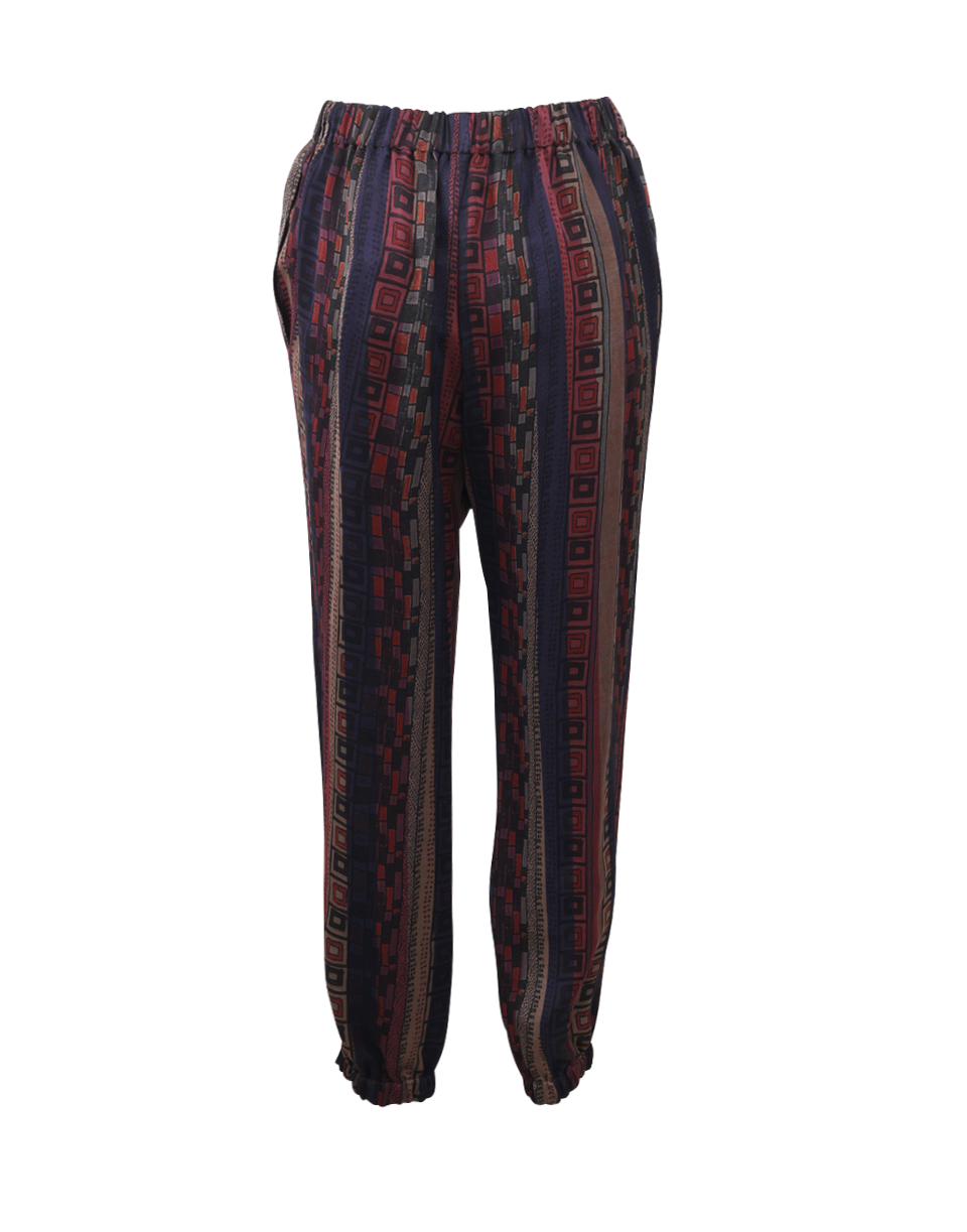 LANVIN-Printed Silk Pant-