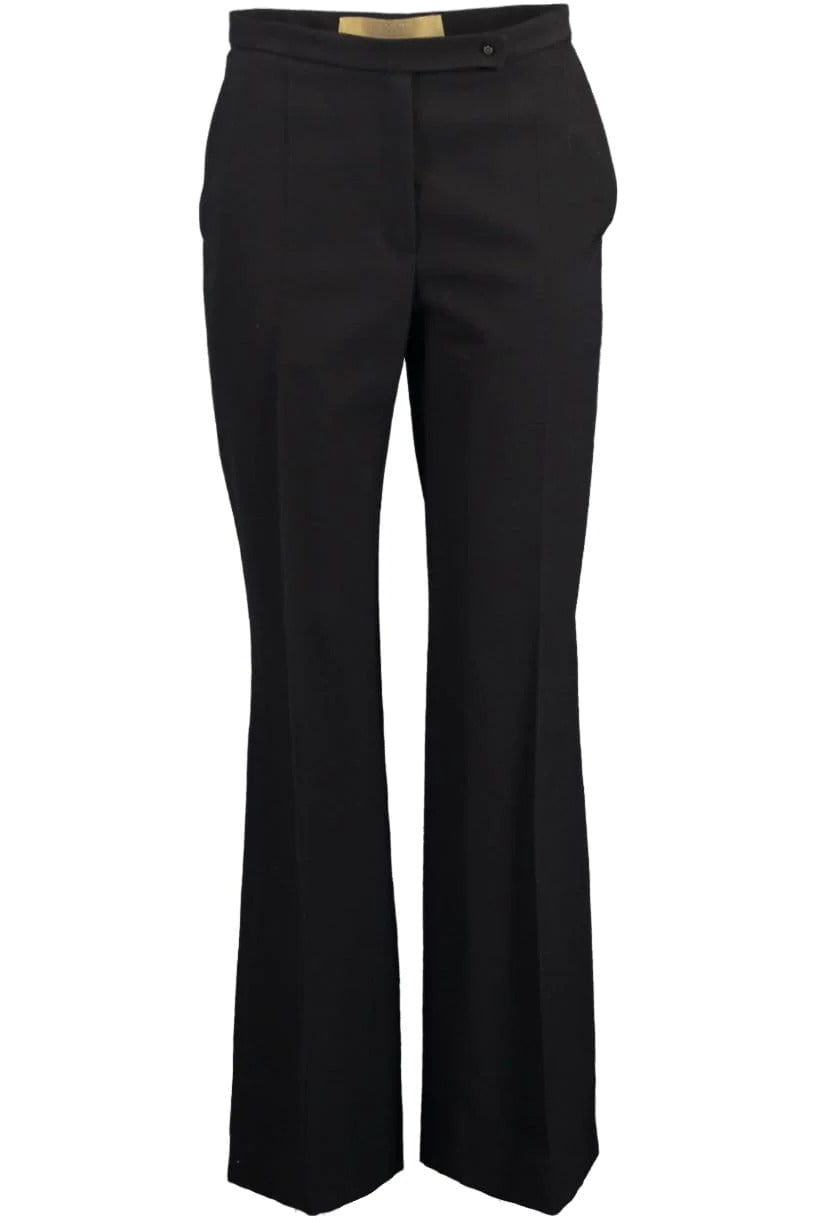 LANVIN-Wide Leg Wool Twill Pant-BLACK