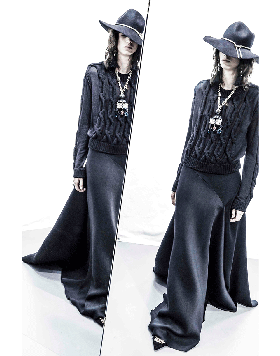 LANVIN-Cascading Evening Skirt-BLACK