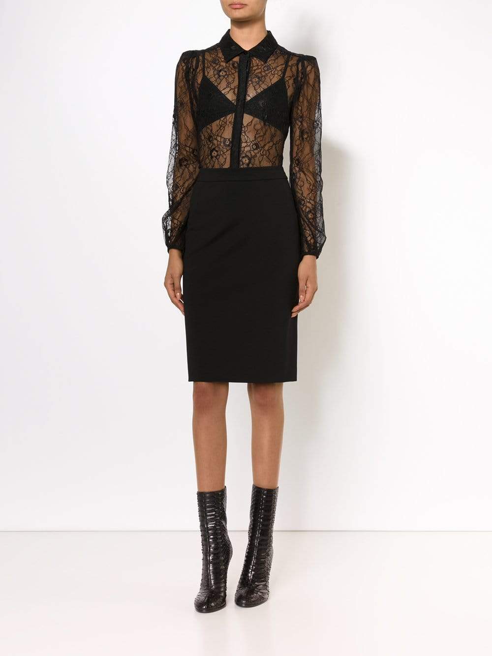 LANVIN-Back Zip Pencil Skirt-
