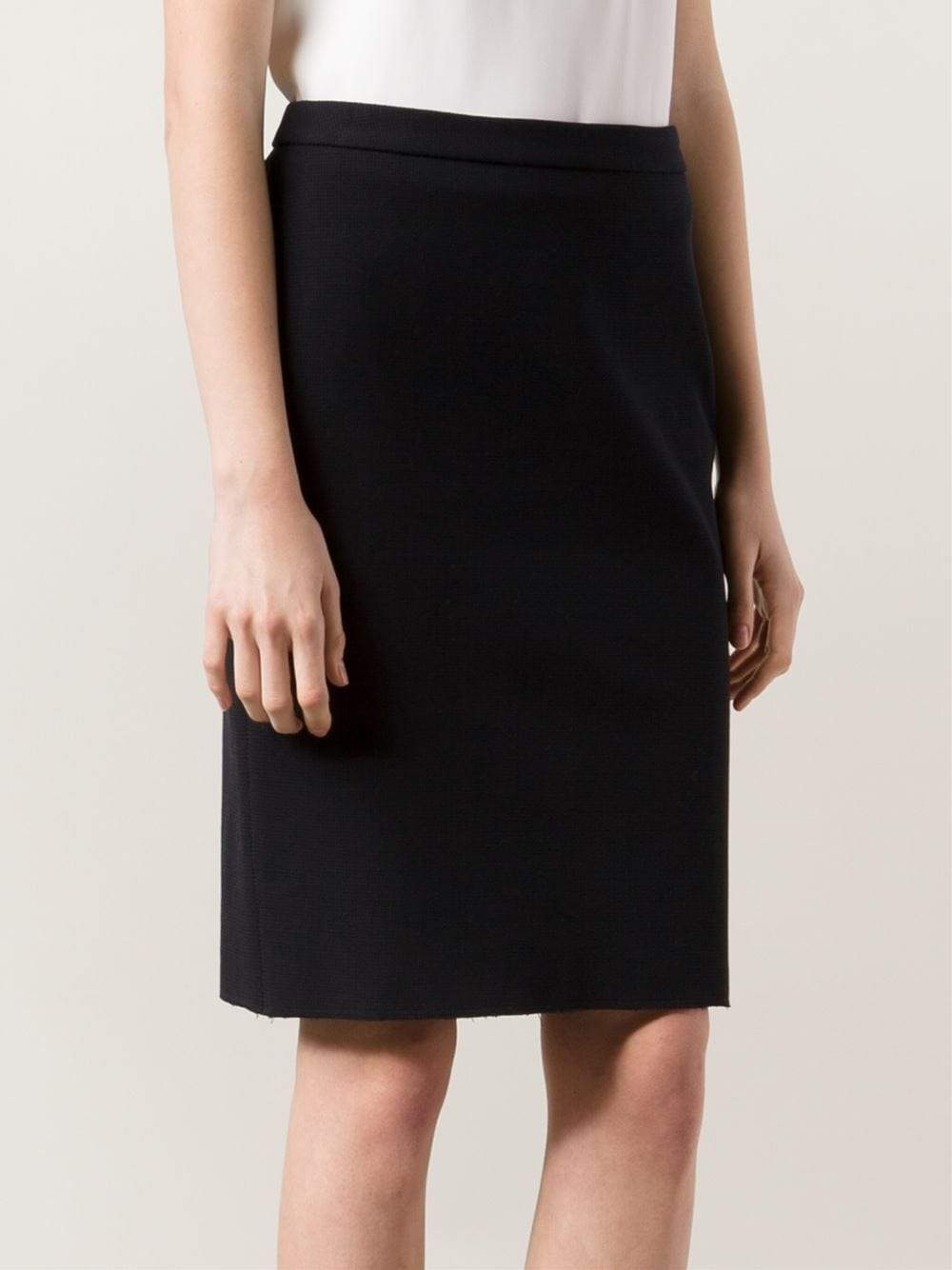 LANVIN-Back Zip Pencil Skirt-
