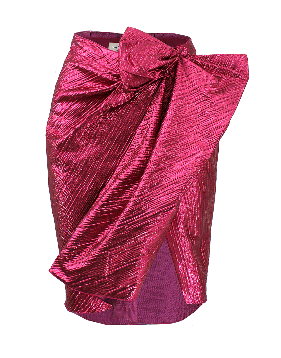 LANVIN-Lame Wrap Skirt With Bow-