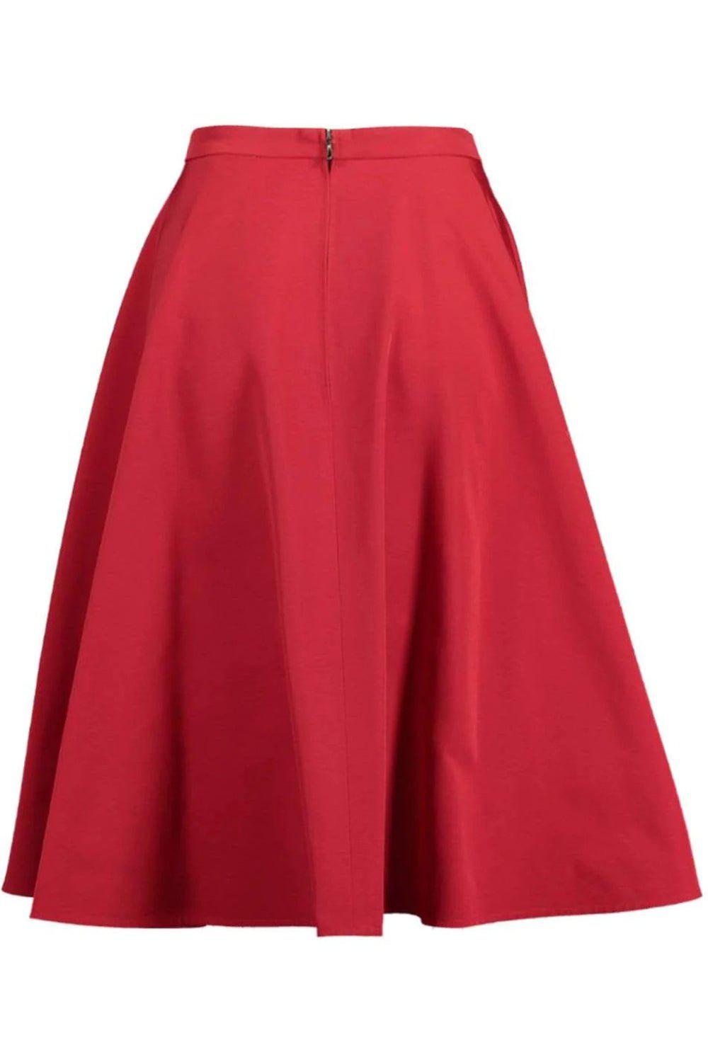 LANVIN-Seam Detail Flare Skirt-RED