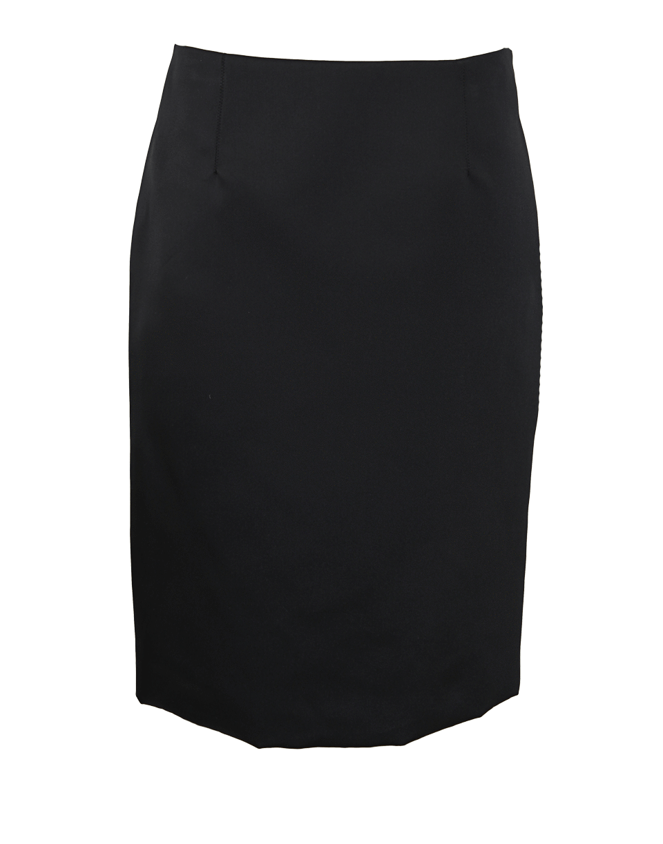 LANVIN-Side-Zip Sateen Pencil Skirt-