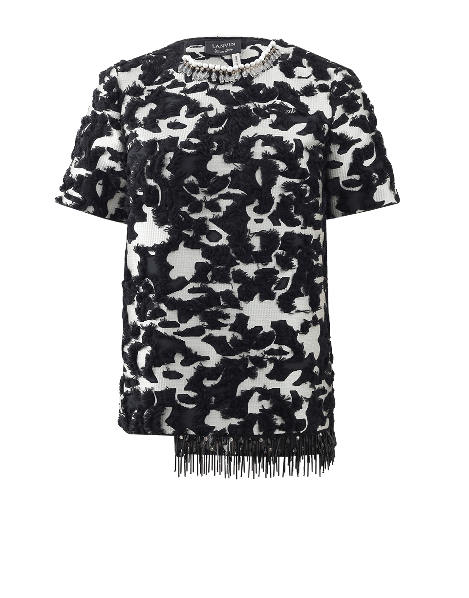 LANVIN-Boxy Top With Beaded Trim-