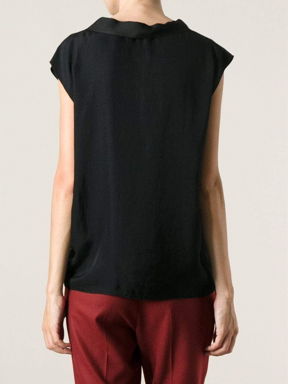 LANVIN-Cap Sleeve Top With Floral Detail-
