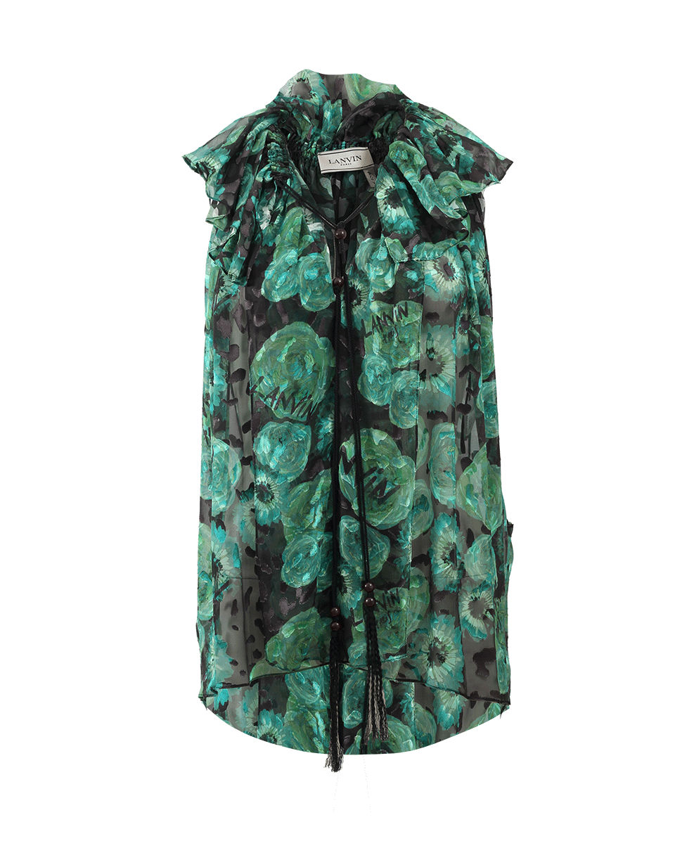 LANVIN-Devore Peasant Blouse-