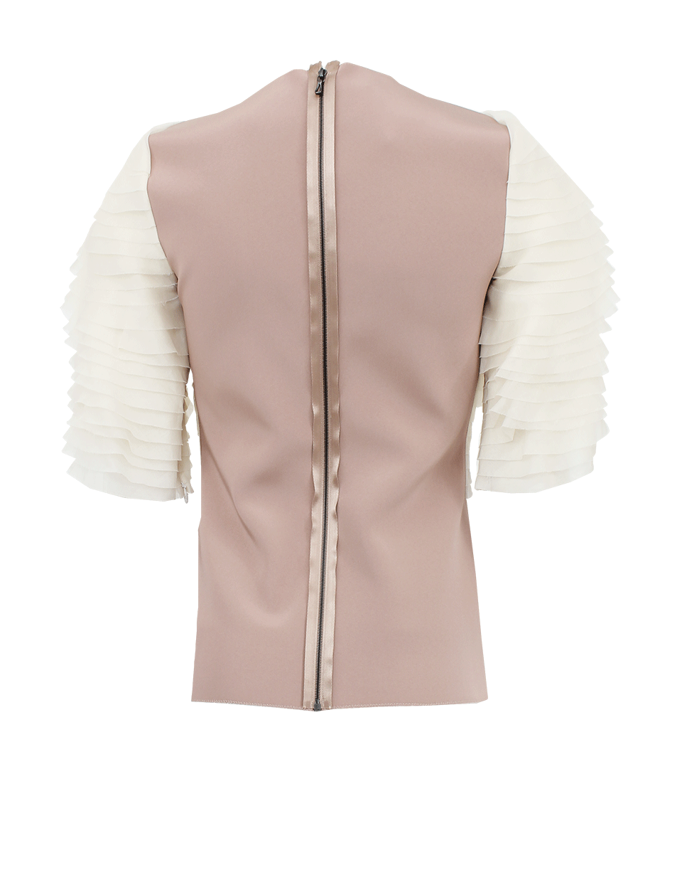 LANVIN-Ruffle Front Blouse-PLATINUM