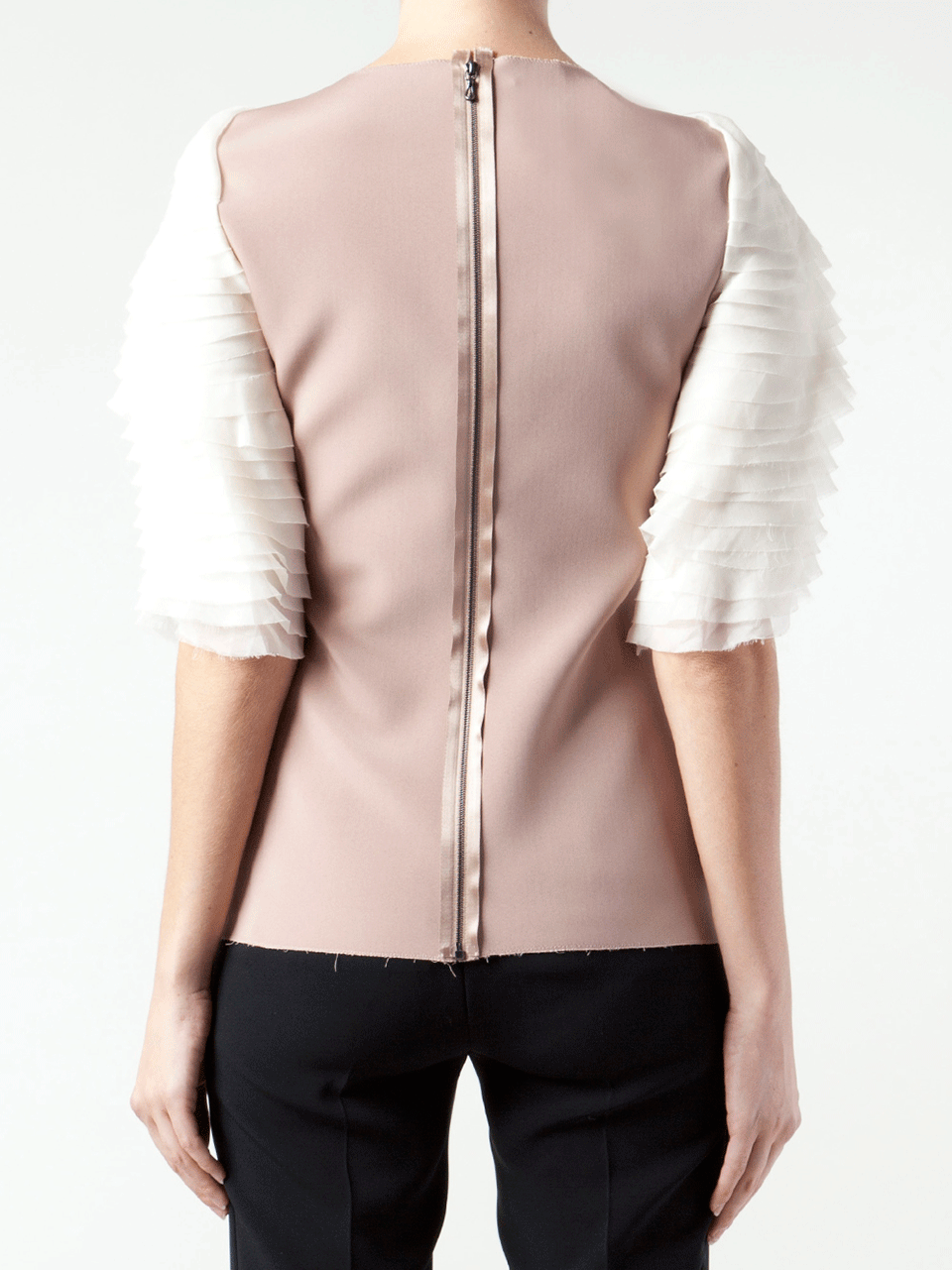 LANVIN-Ruffle Front Blouse-PLATINUM