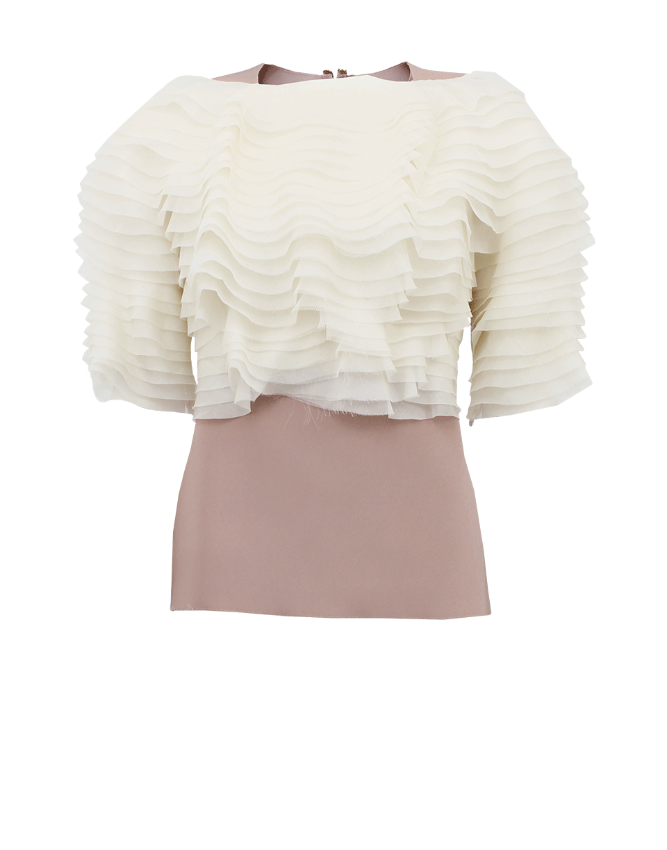 LANVIN-Ruffle Front Blouse-PLATINUM