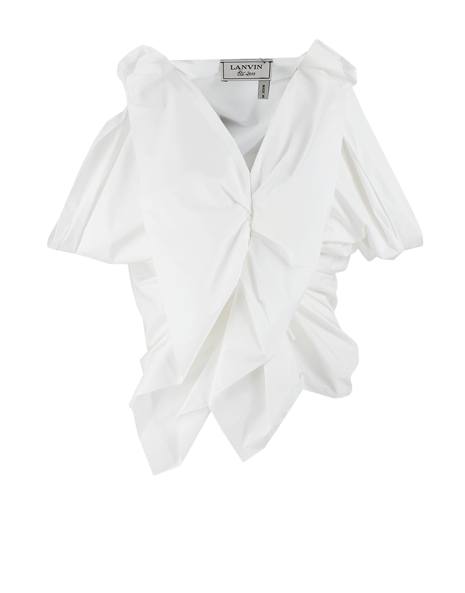LANVIN-Sleeveless Drape V-Neck Blouse-