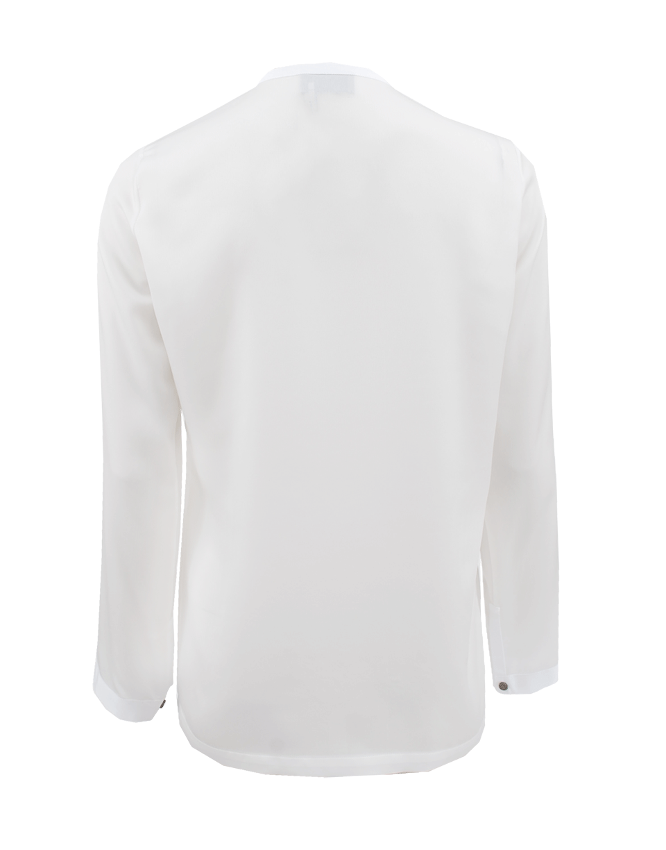 LANVIN-Long Sleeve Grosgrain Ribbon Blouse-