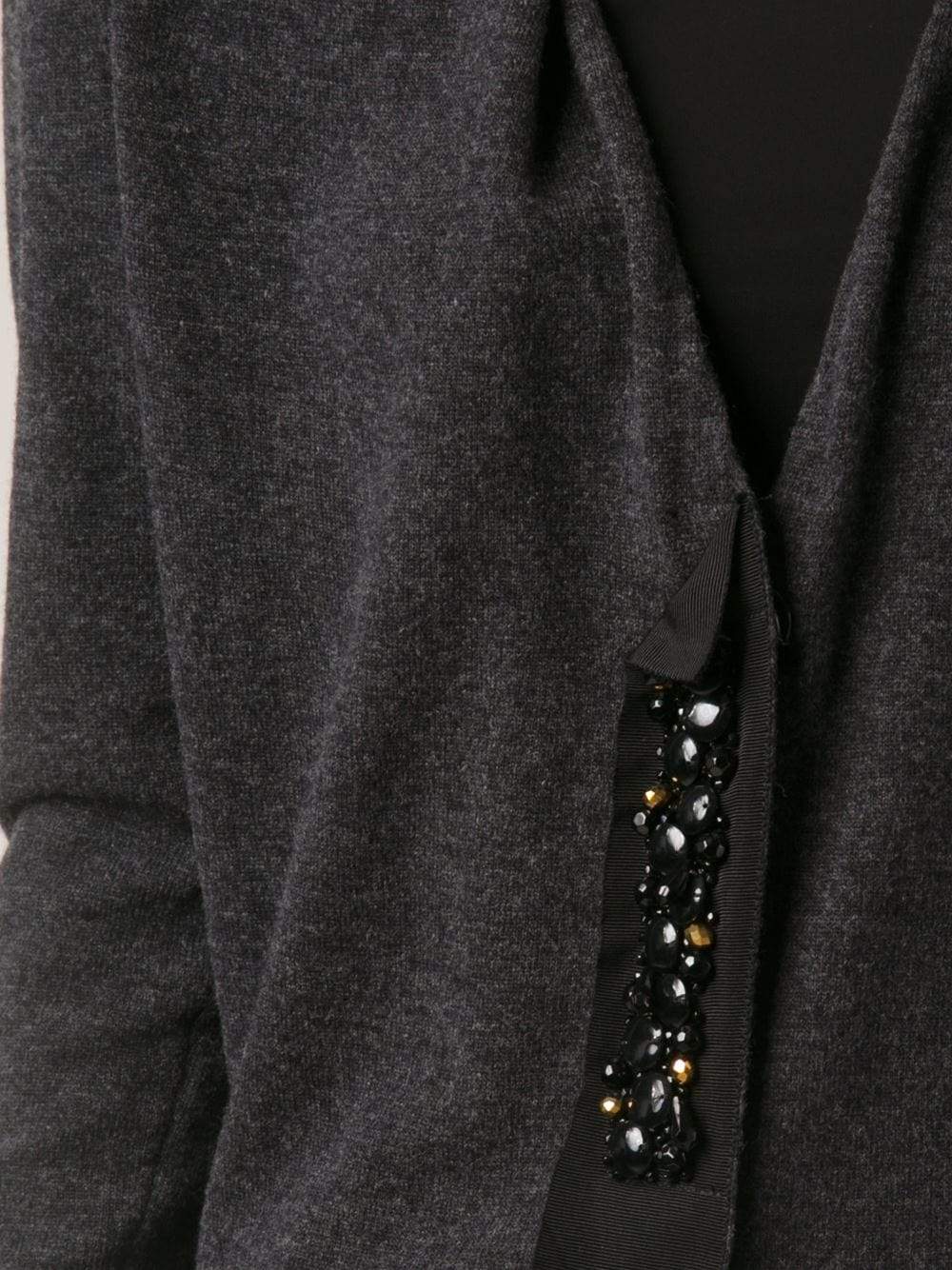 LANVIN-Jeweled Button Placket Cardigan-