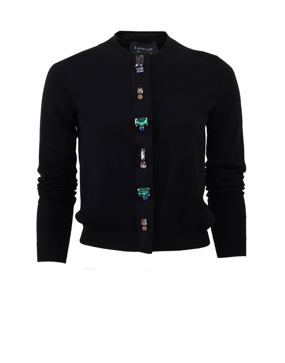 LANVIN-Jeweled Placket Cardigan-