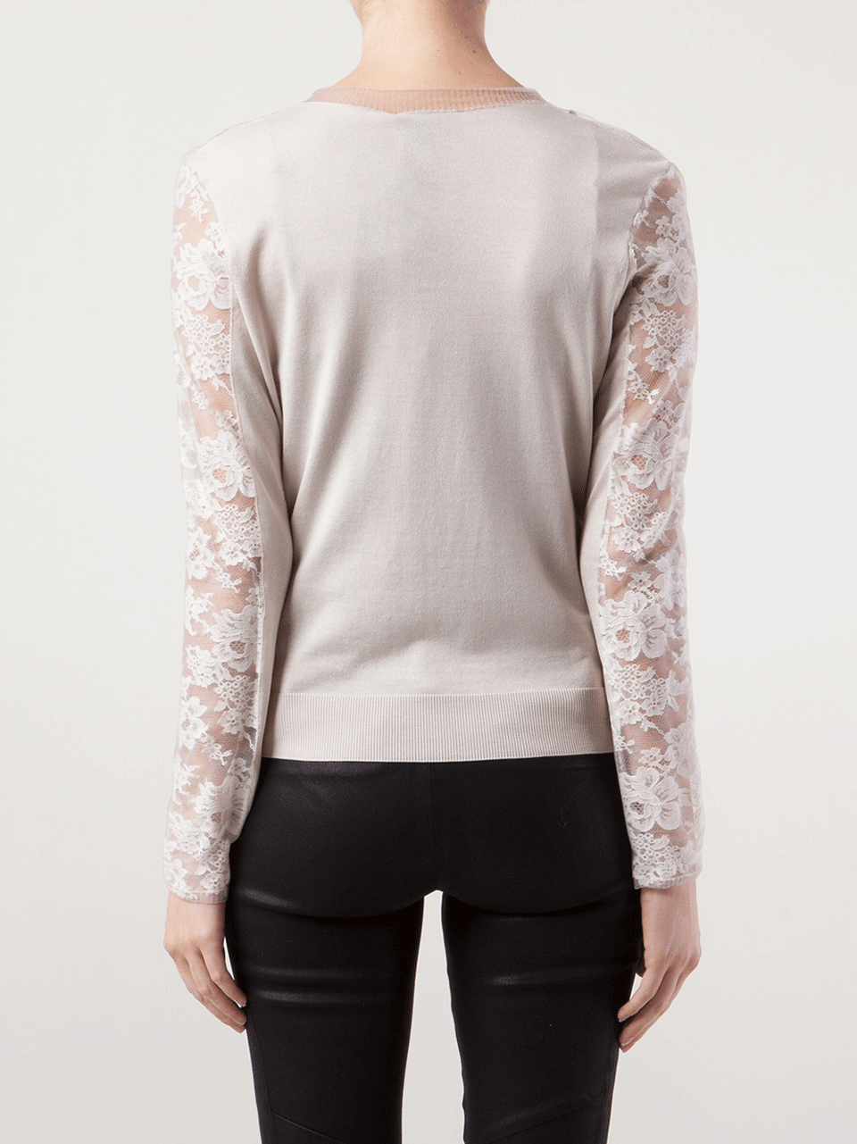 LANVIN-Lace Sleeve Cropped Cardigan-