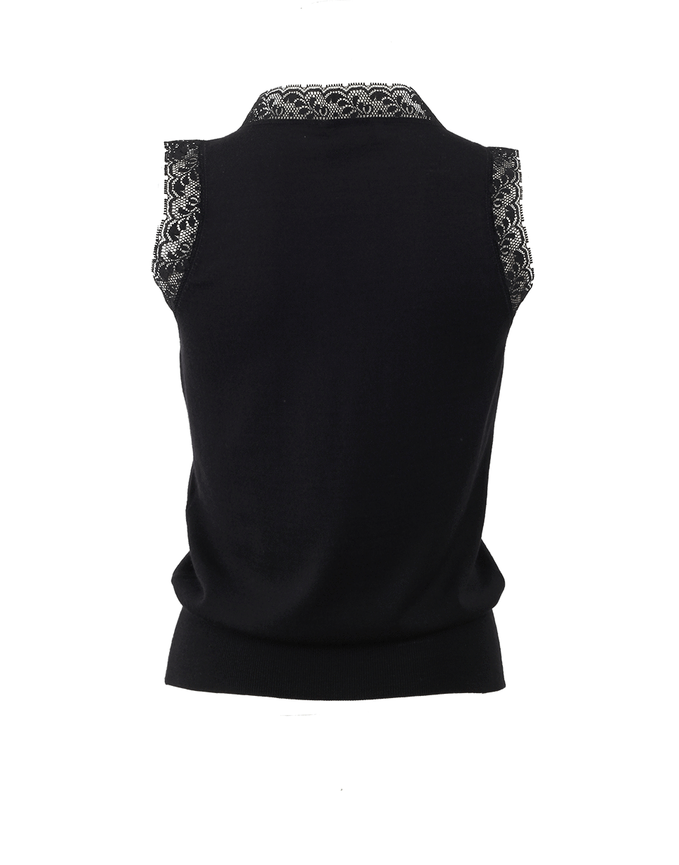 LANVIN-Lace Trim Tank-