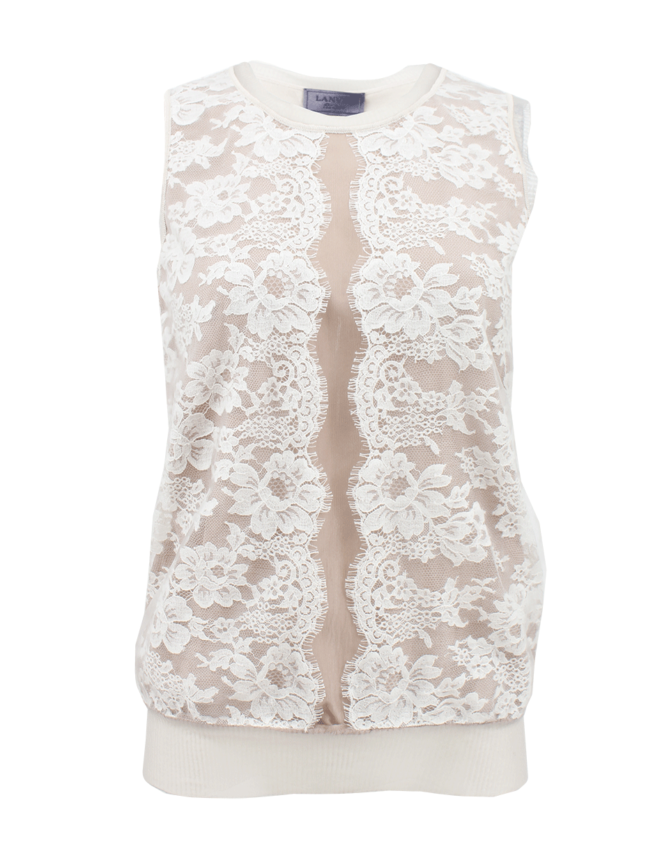 LANVIN-Sleeveless Lace Shell-
