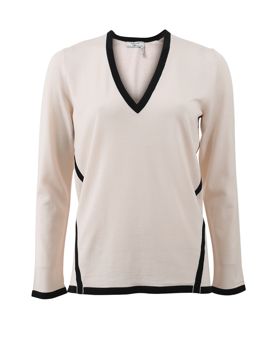 LANVIN-Contrast Seam Knit Top-