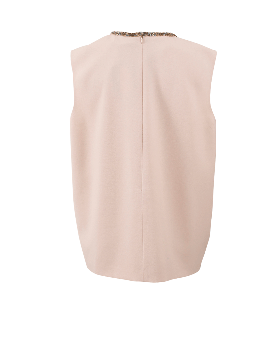 LANVIN-Embellished Neckline Top-