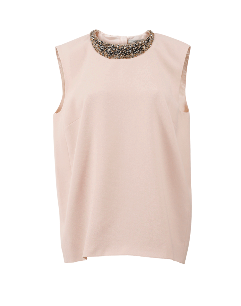 LANVIN-Embellished Neckline Top-