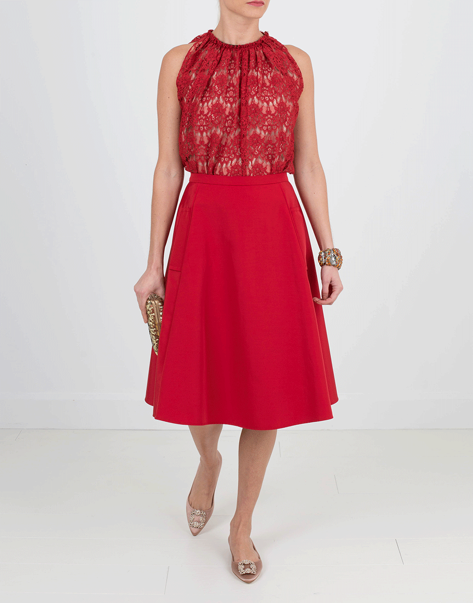 LANVIN-High Neck Lace Top-