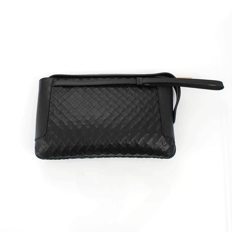 LANVIN-Black and Pink Beyond Quilted Clutch-BLACK