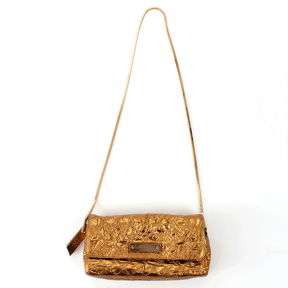 LANVIN-Quilted Pouch Clutch-BRONZE