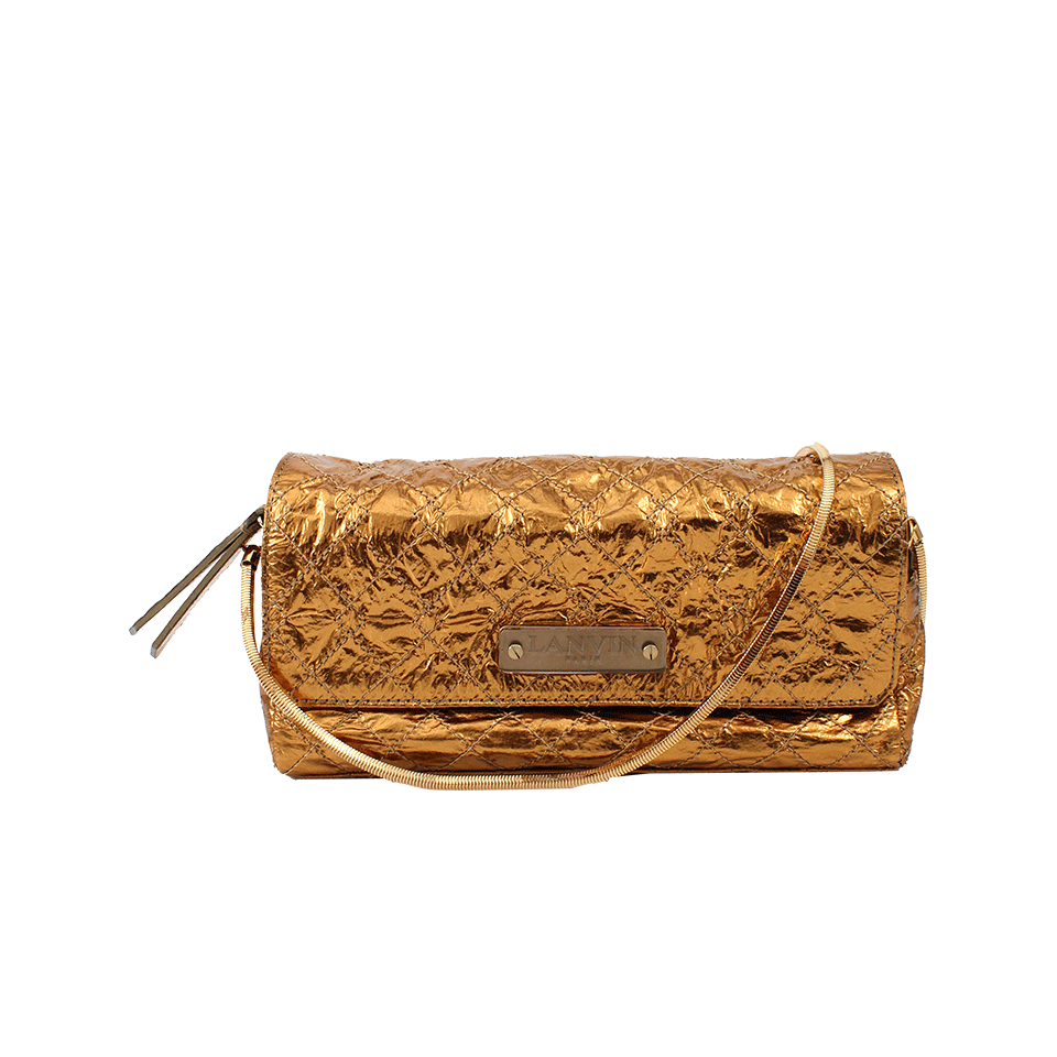 LANVIN-Quilted Pouch Clutch-BRONZE