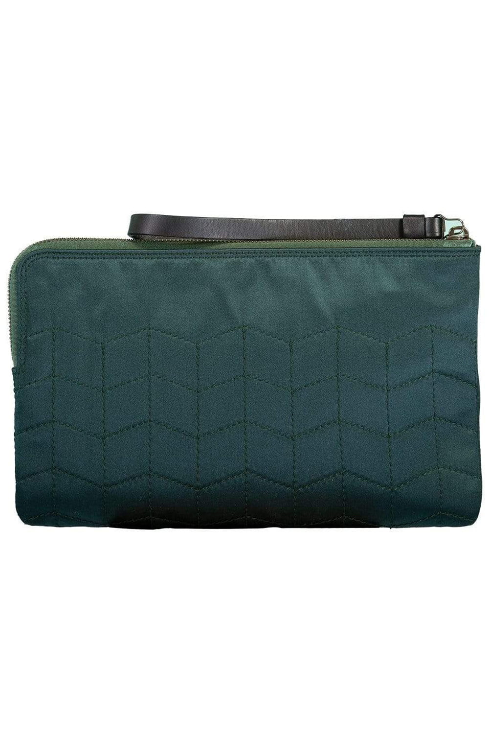LANVIN-Embroidered Love Satin Clutch-GREEN