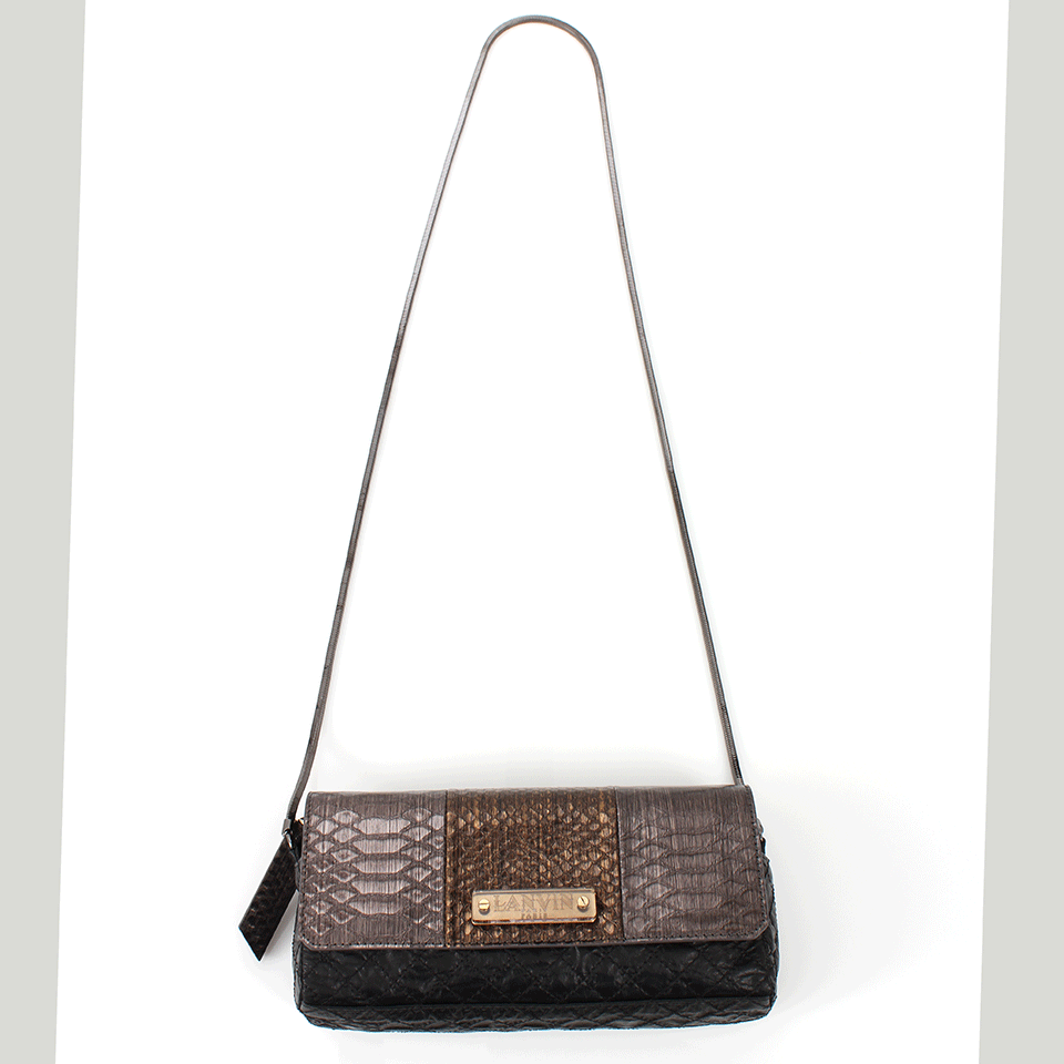 LANVIN-Small Quilted Clutch With Chain-SLVR/BLK