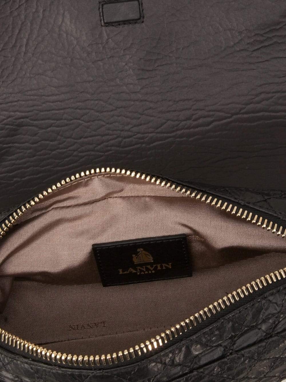 LANVIN-Small Quilted Clutch With Chain-SLVR/BLK