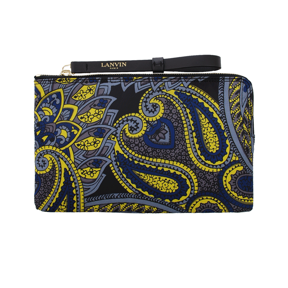 LANVIN-Small Paisley Zipped Clutch-YLLW/BLU