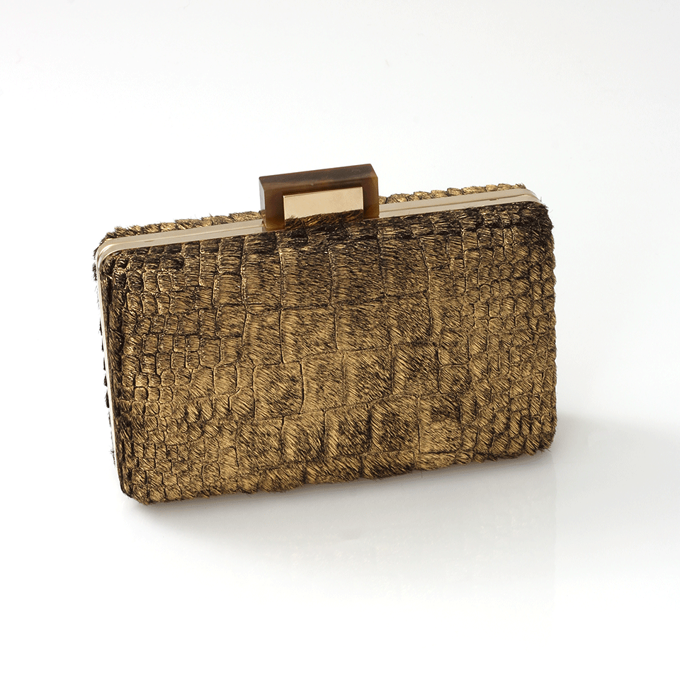 LANVIN-Metallic Evening Sea Breeze Clutch-BLACK