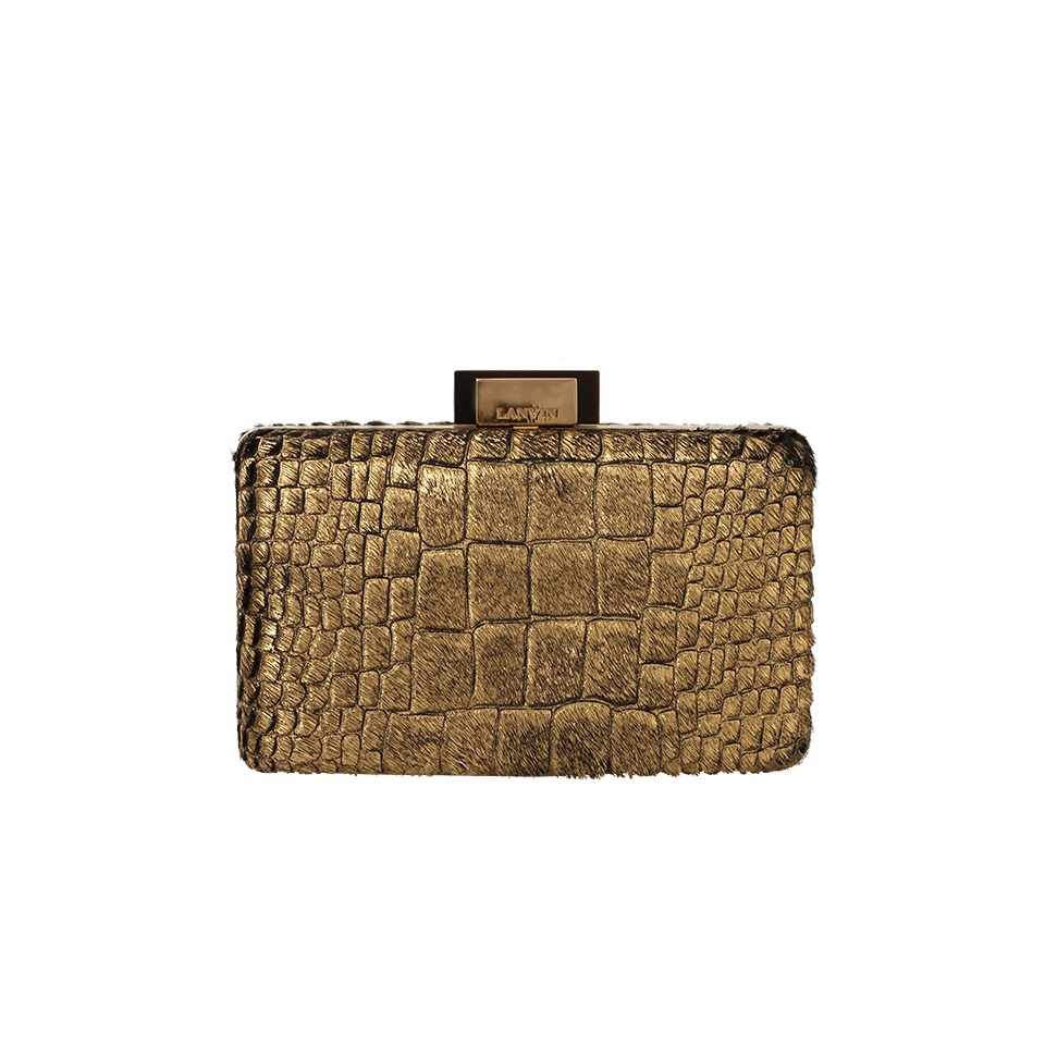 LANVIN-Metallic Evening Sea Breeze Clutch-BLACK