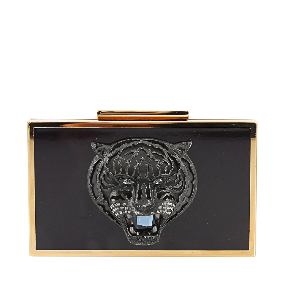LANVIN-Square Panther Box Wristlet-BRSS/VLT