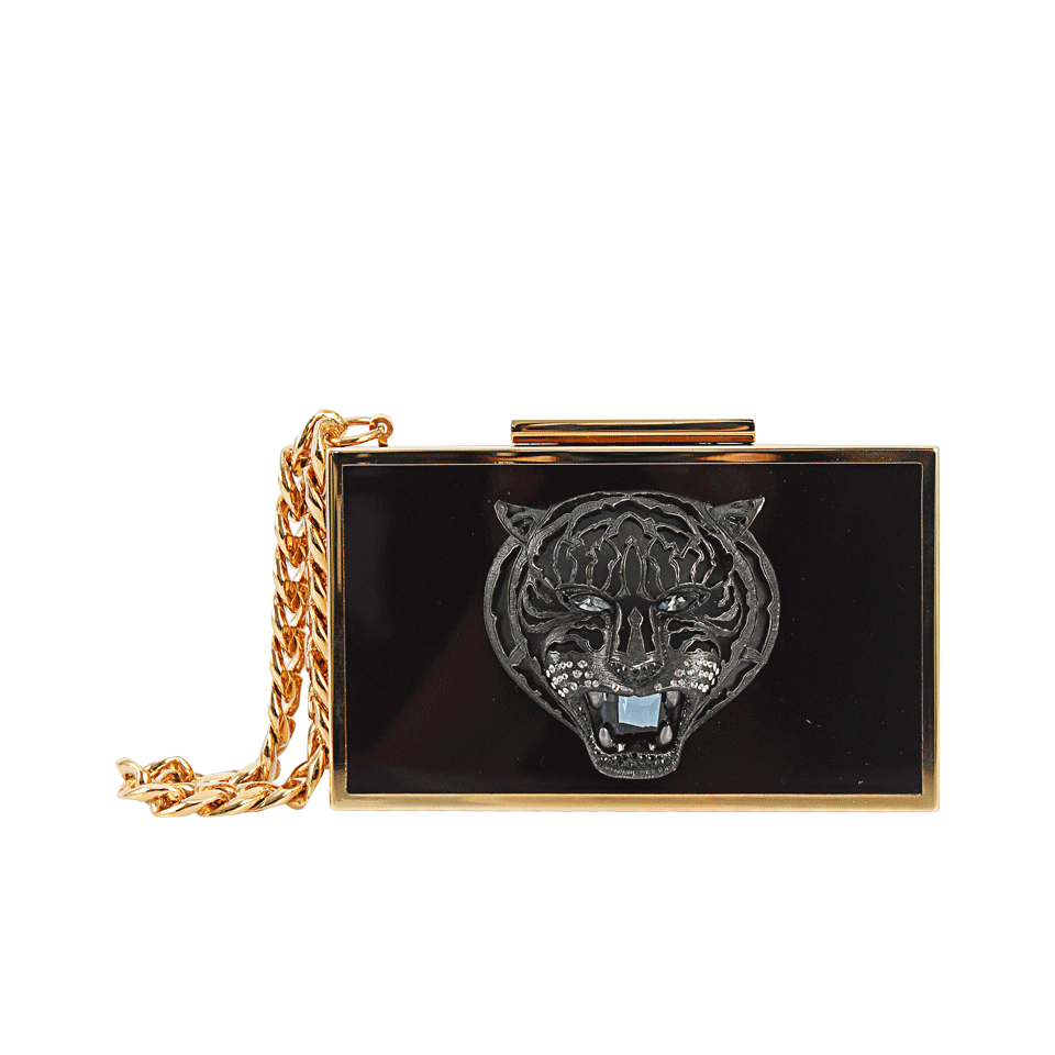 LANVIN-Square Panther Box Wristlet-BRSS/VLT