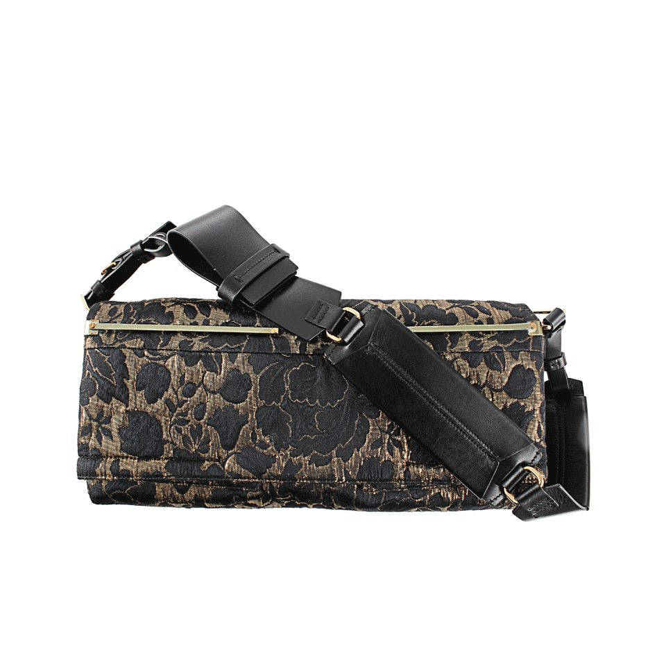 LANVIN-Oblong Brocade Shoulder Bag-BLK/GOLD