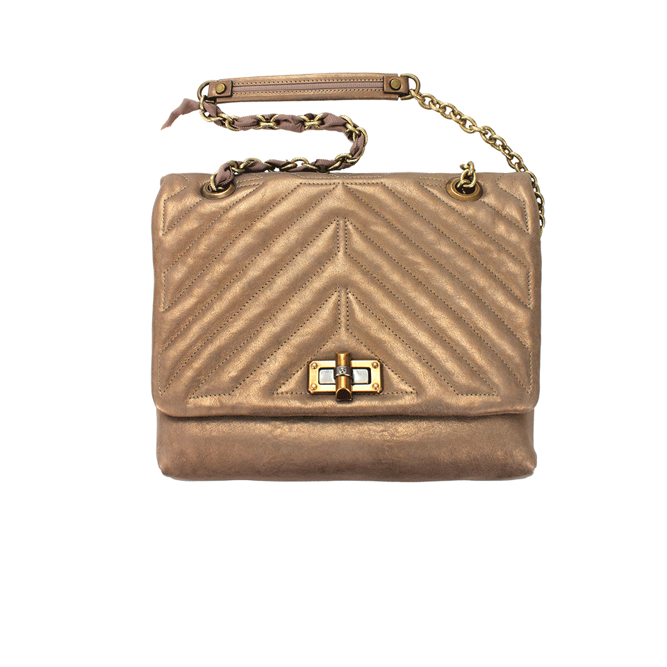 LANVIN-Double Handle Medium Quilted Bag-COPPER