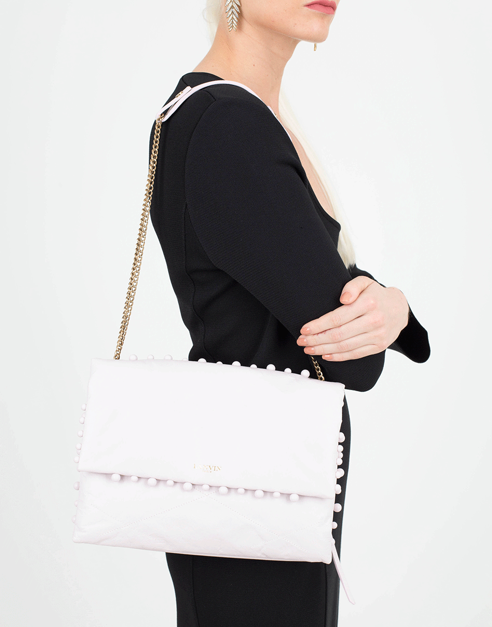 LANVIN-Medium Shoulder Sugar Bag-PALEPINK