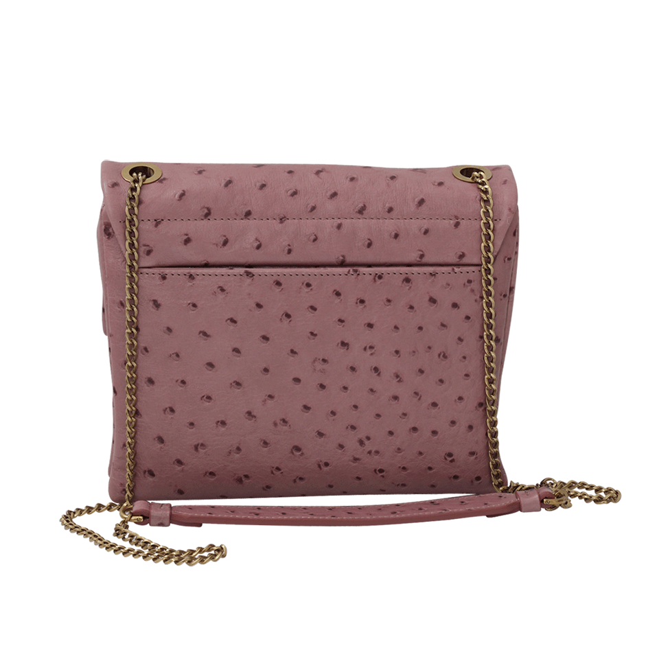 LANVIN-Ostrich Effect Mini Sugar Bag-ROSEWOOD
