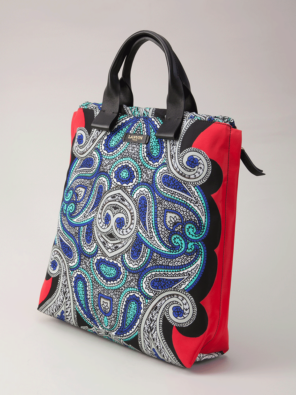 LANVIN-Green Paisley Veritcal Shopper-GREEN