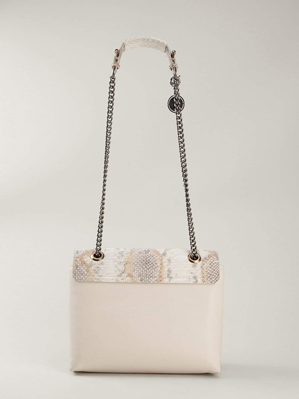LANVIN-Happy Medium Python Bag-WHITE