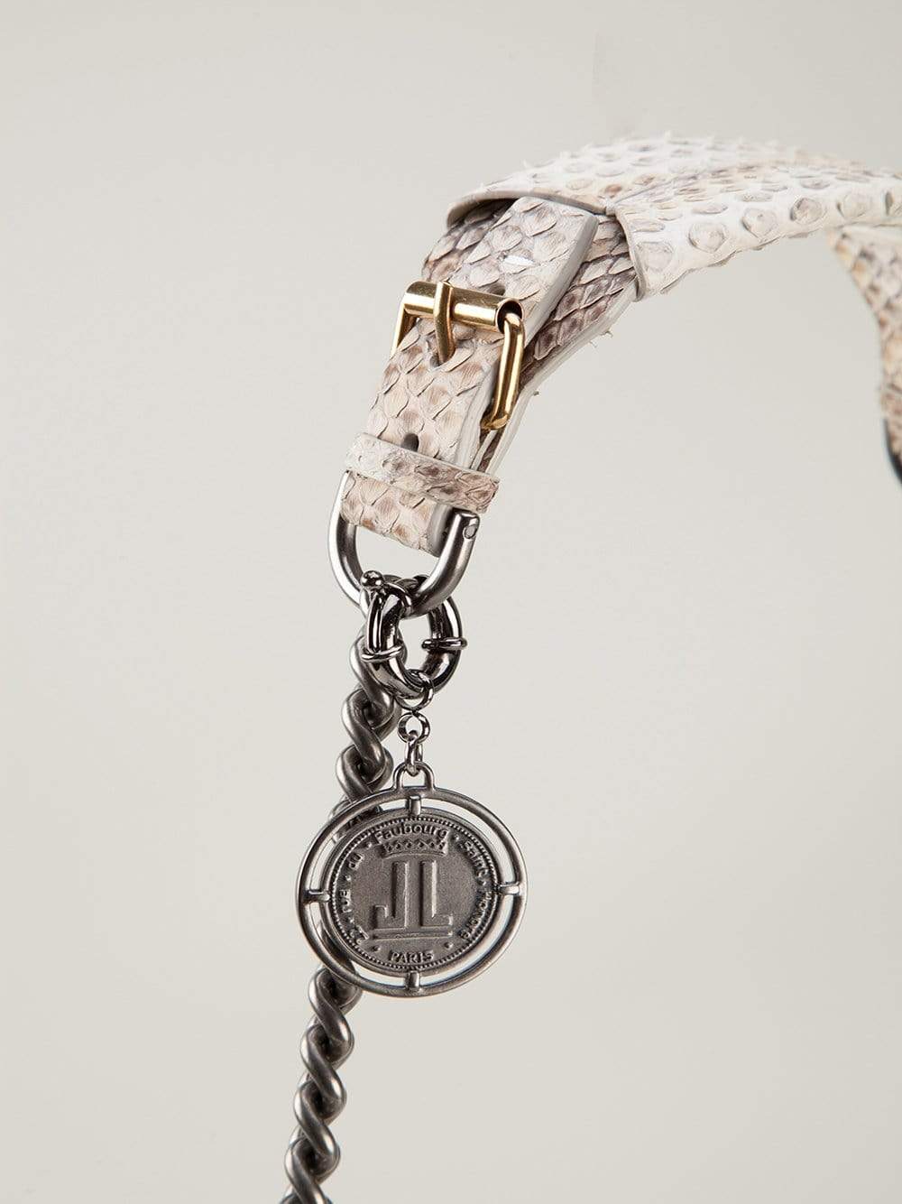 LANVIN-Happy Medium Python Bag-WHITE