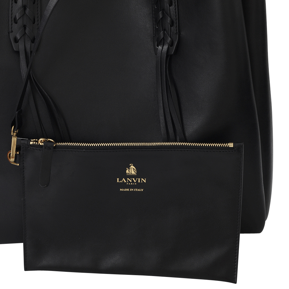 LANVIN-Fringed Shopper-BLACK