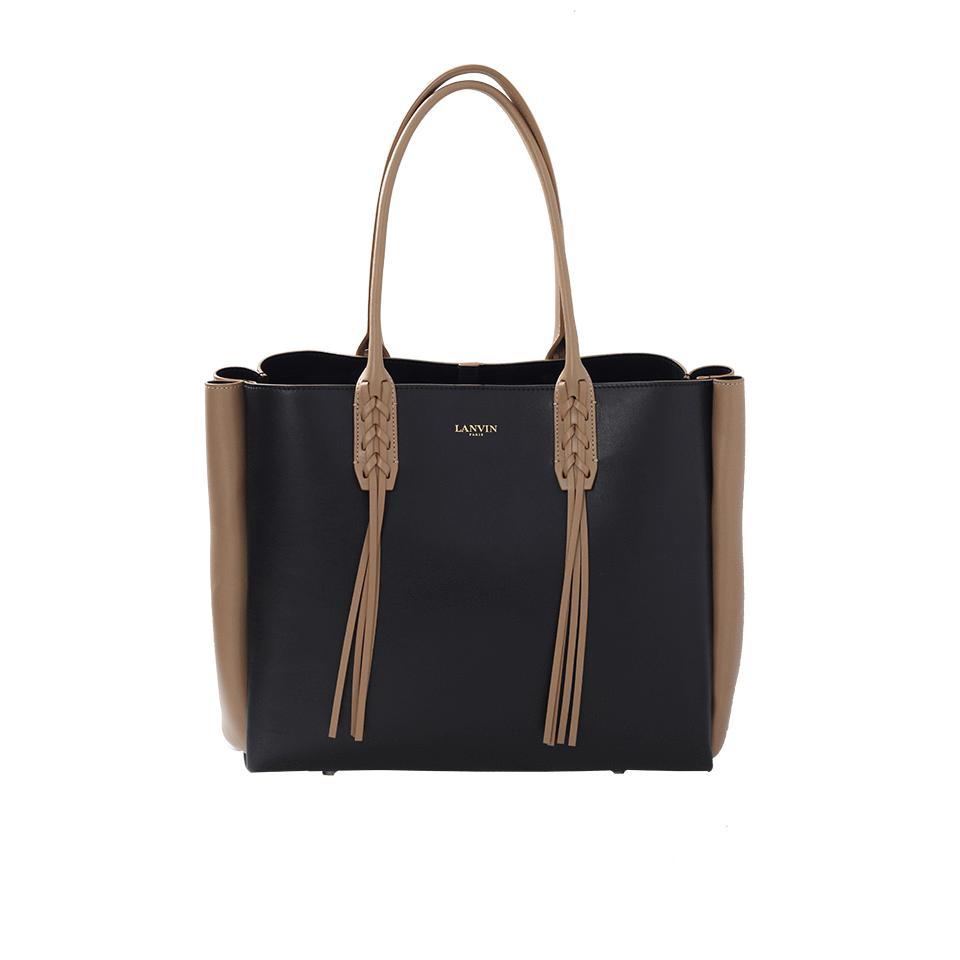 LANVIN-Small Shopper Bag-NOIR/CAM