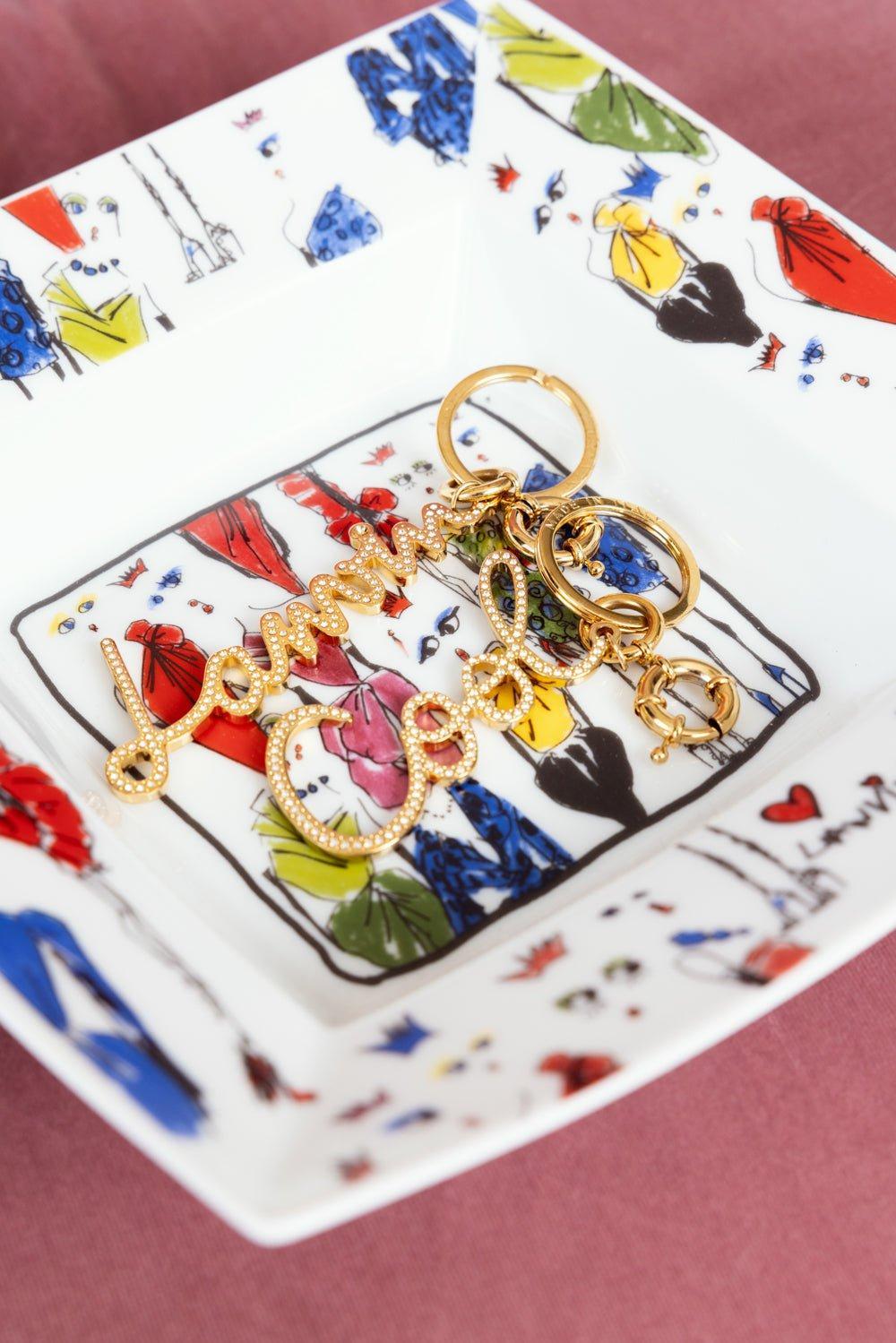 LANVIN-Cool Rhinestone Keychain-GOLD